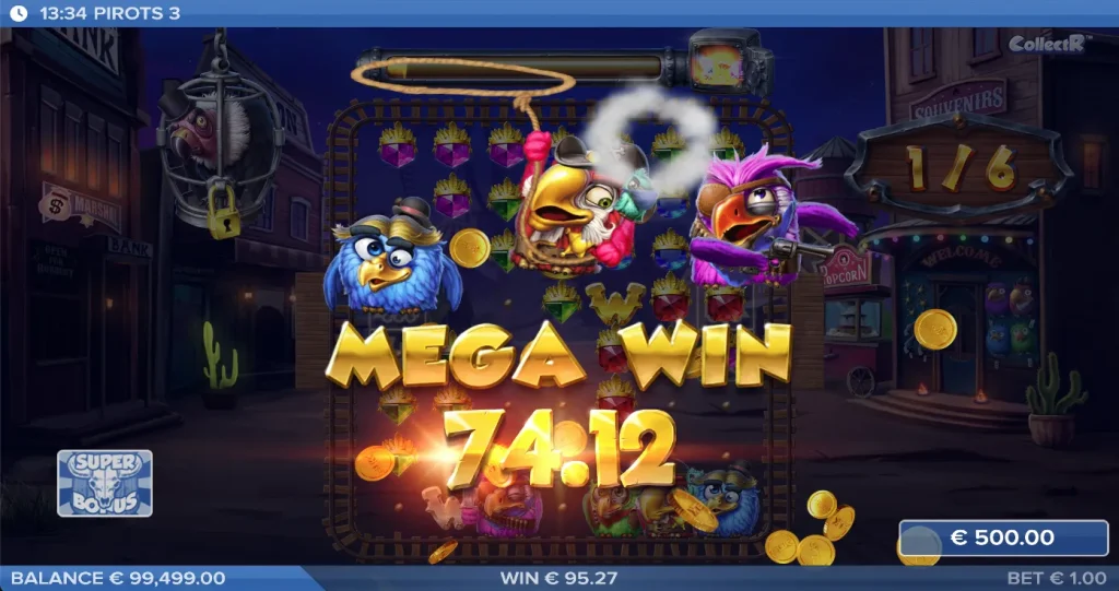 Pirots 3 Mega win mode